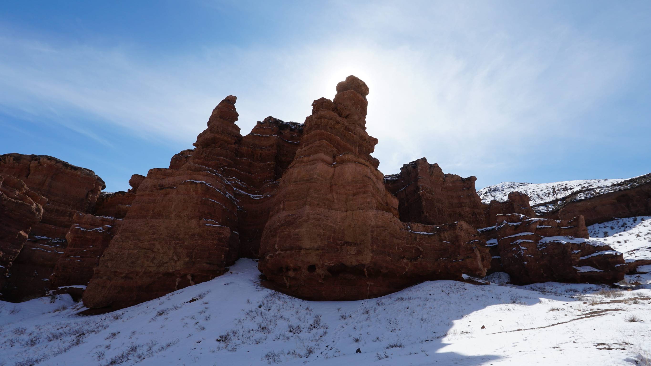 Charyn Canyon In Winter Snow