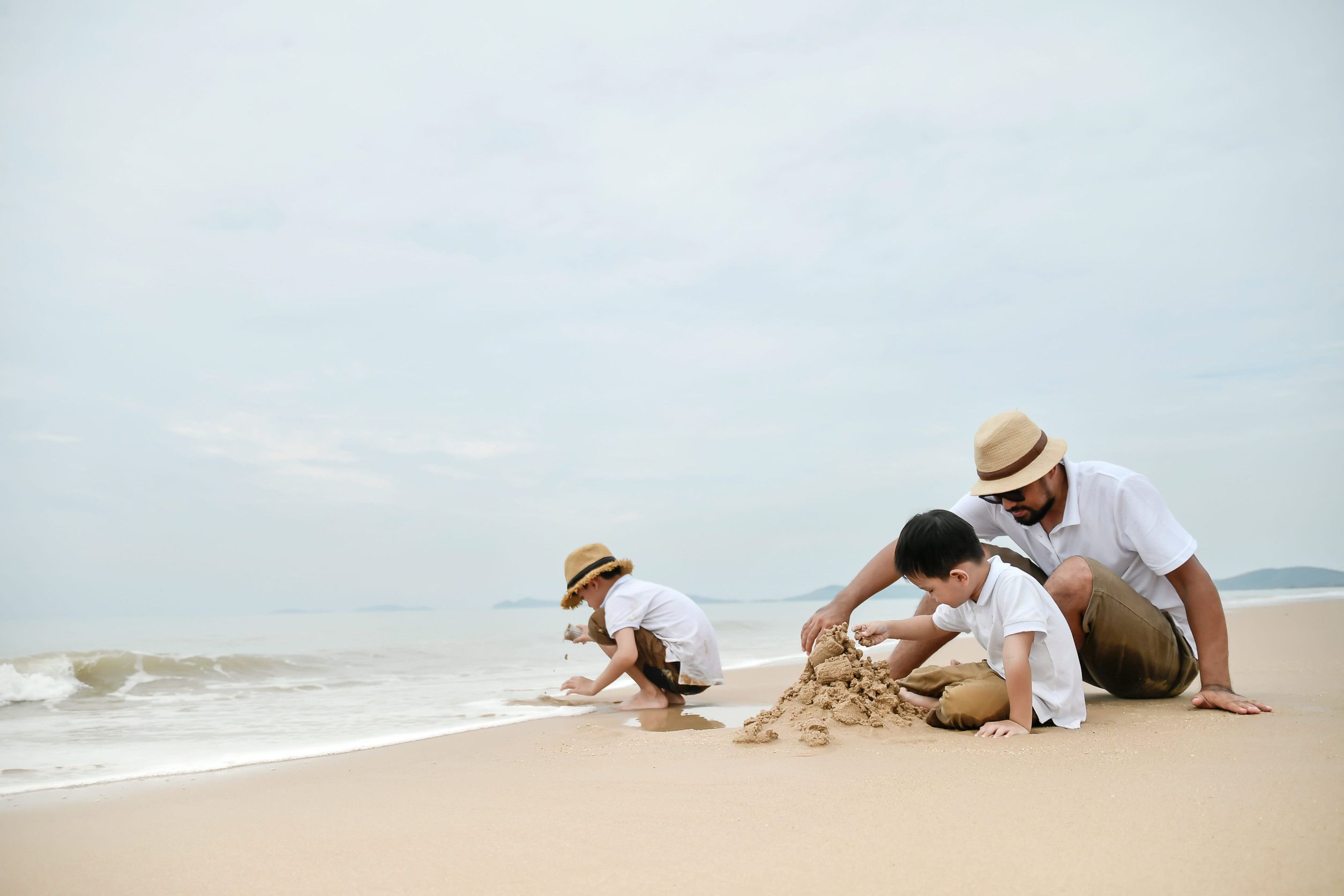 Family On Golubaya Bay Beach Kazakhstan