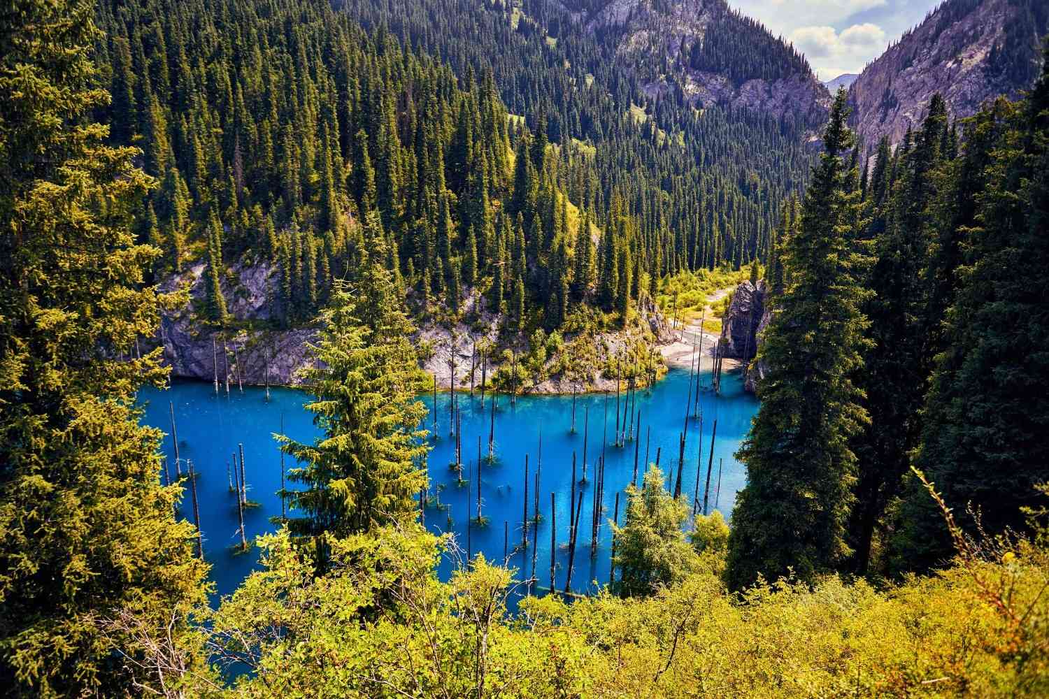 Kaindy Lake In Almaty Kazakhstan